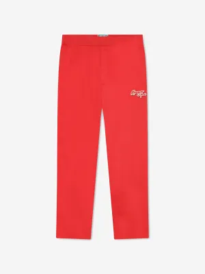 KENZO Jungen Bestickte Abzeichen Hose in Rot