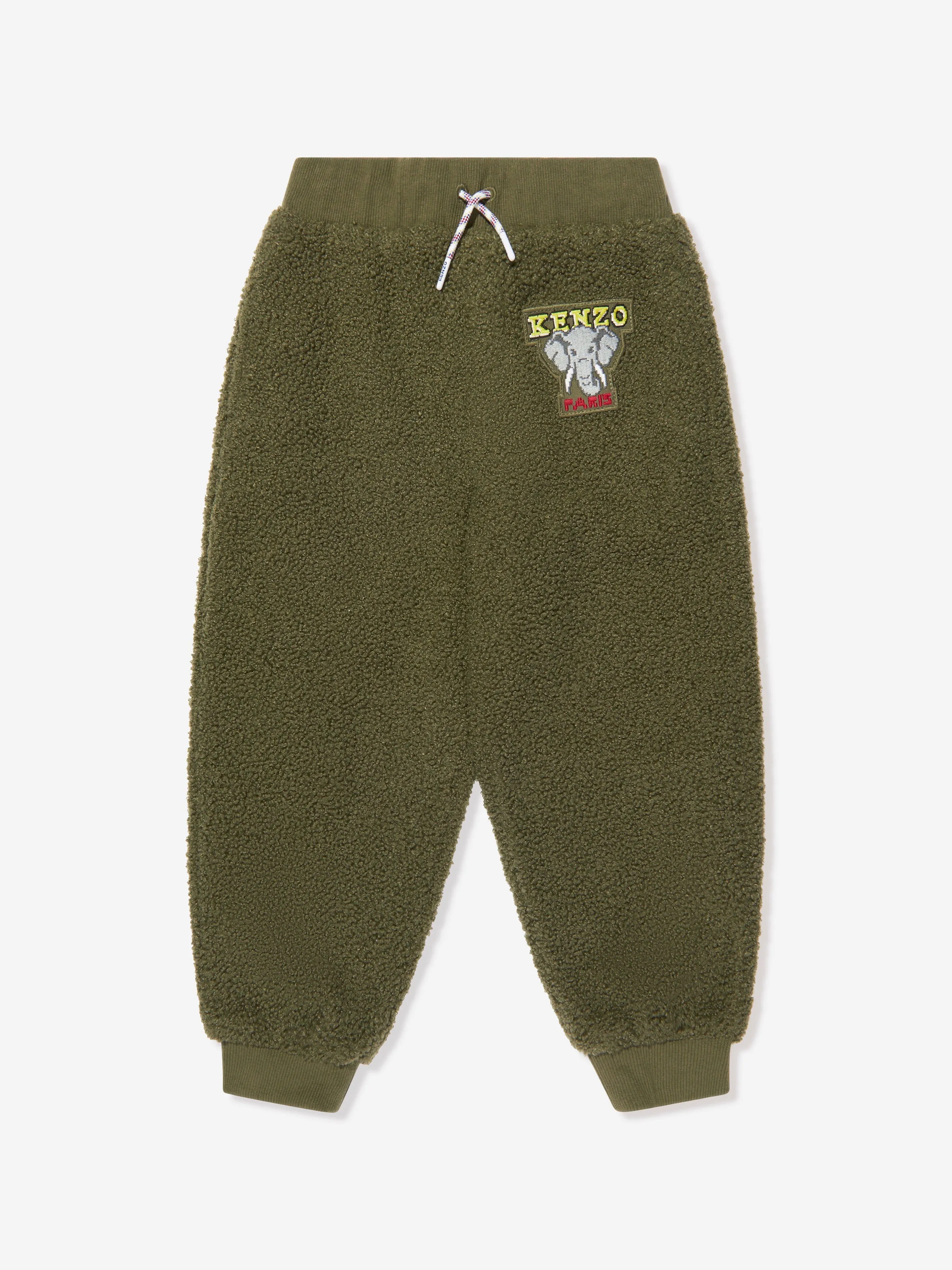 KENZO Jogginghose für Jungen aus Kunst-Sherling in Khaki
