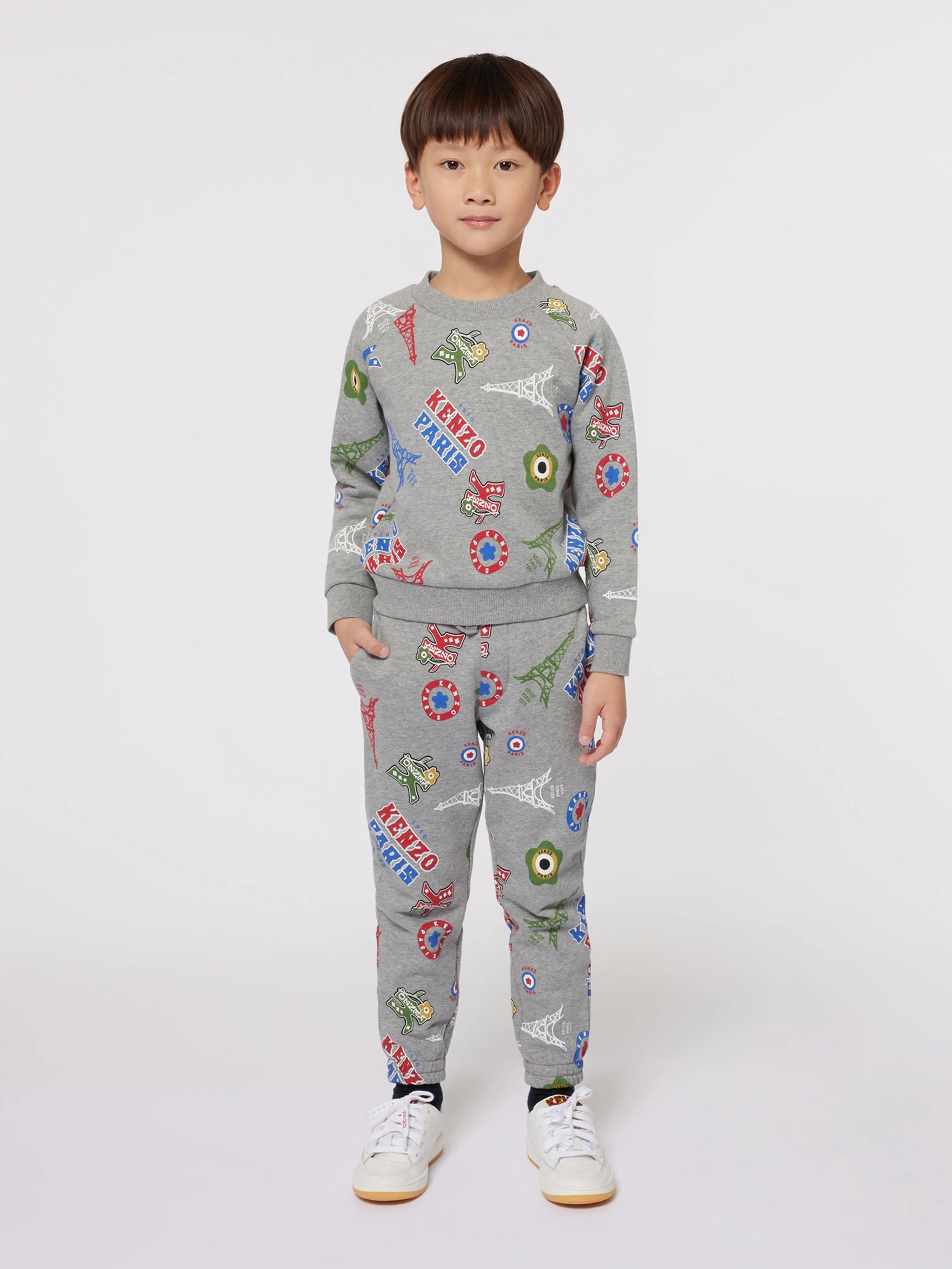 KENZO Boys Paris Logo Sweatshirt in Grau