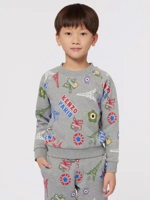 KENZO Boys Paris Logo Sweatshirt in Grau