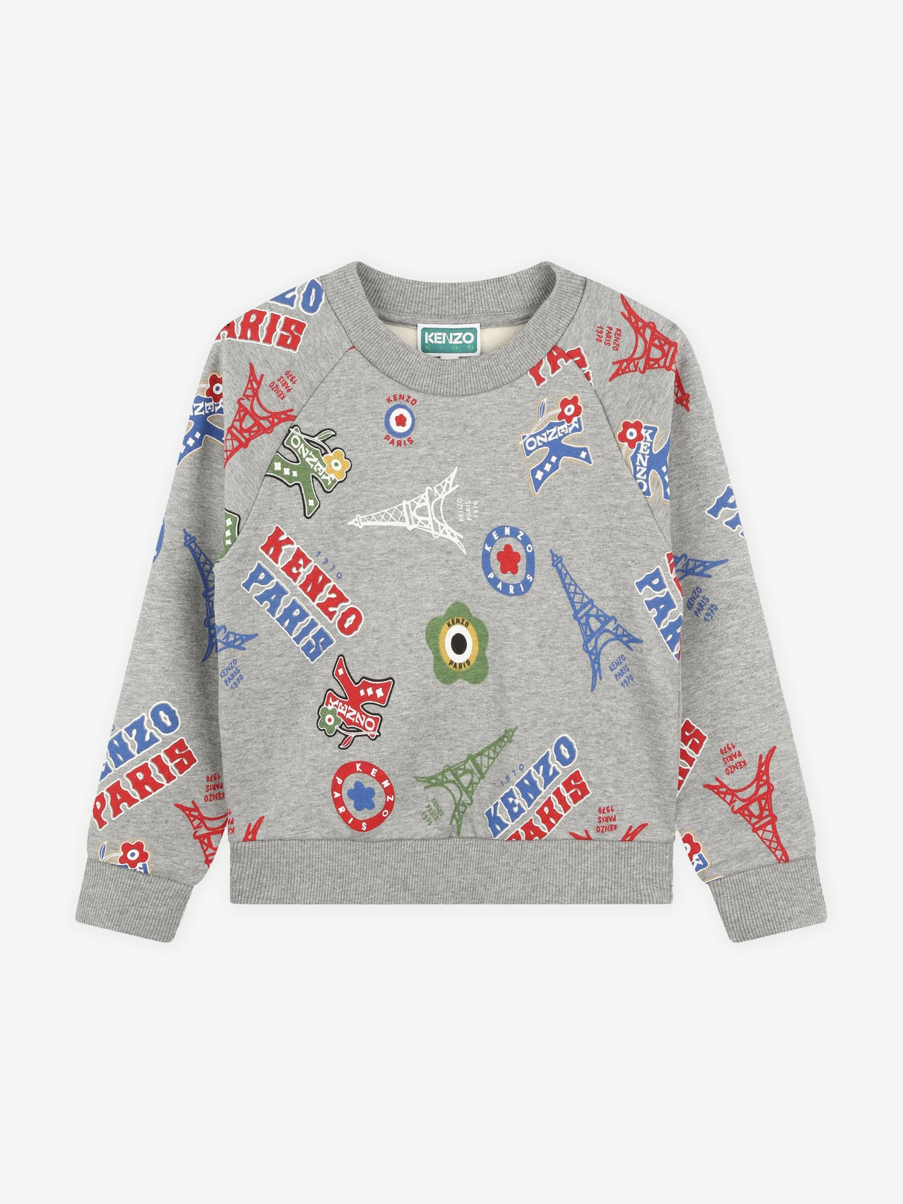 KENZO Boys Paris Logo Sweatshirt in Grau