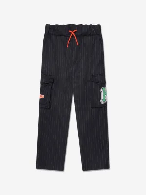 KENZO Jungen Gestreifte Cargo-Hose in Marineblau