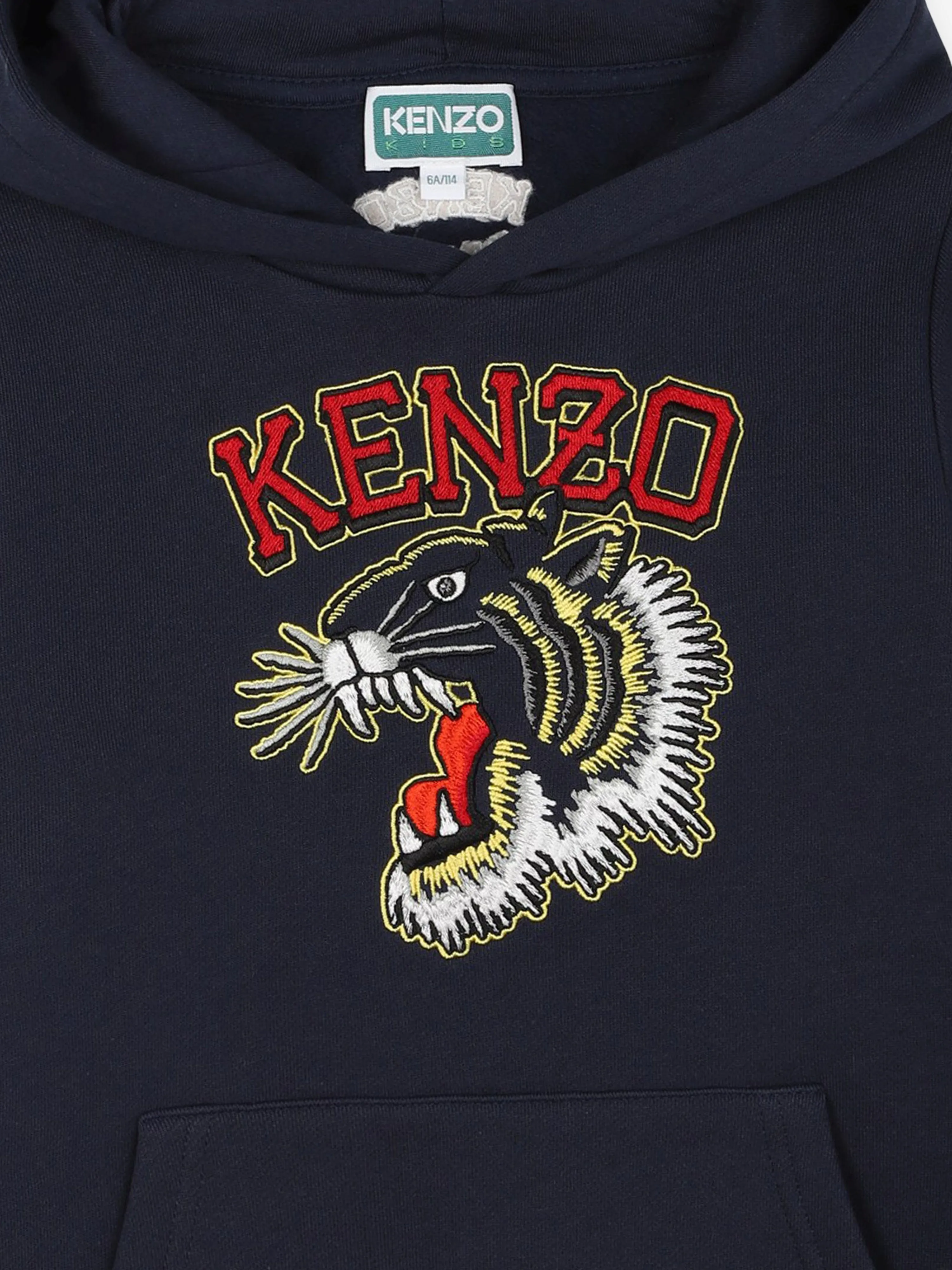 KENZO Boys Tiger Logo Kapuzenpullover in Marineblau