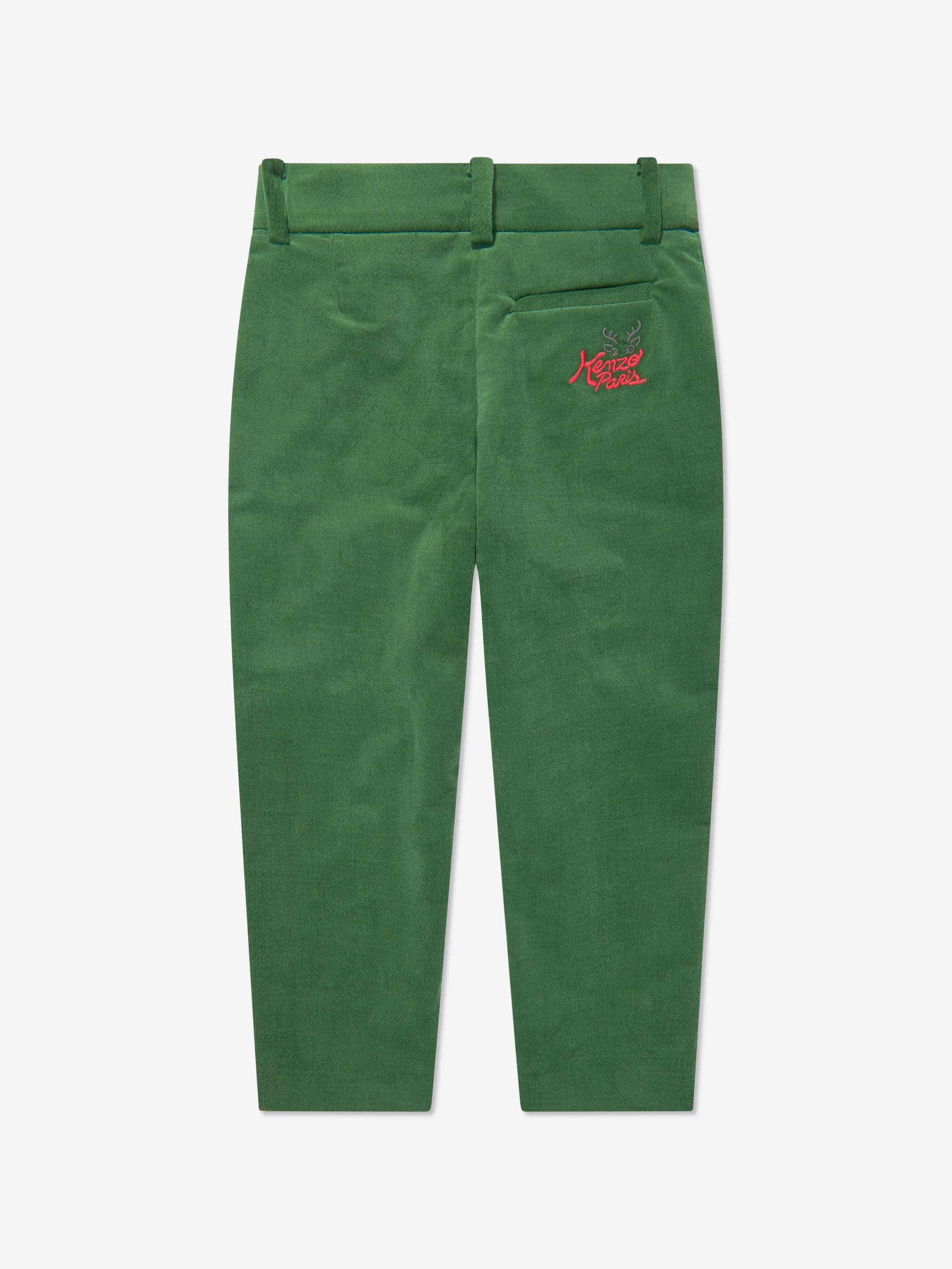 KENZO Boys Samthose in Grün