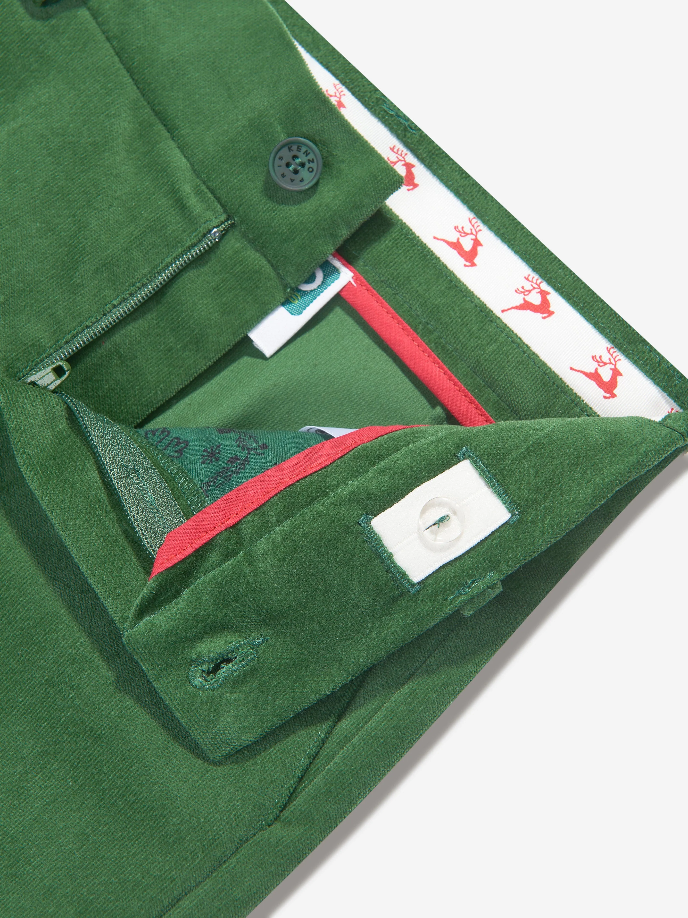 KENZO Boys Samthose in Grün