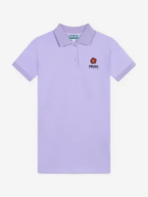 KENZO Girls Boke Flower Polo-Kleid in Lila
