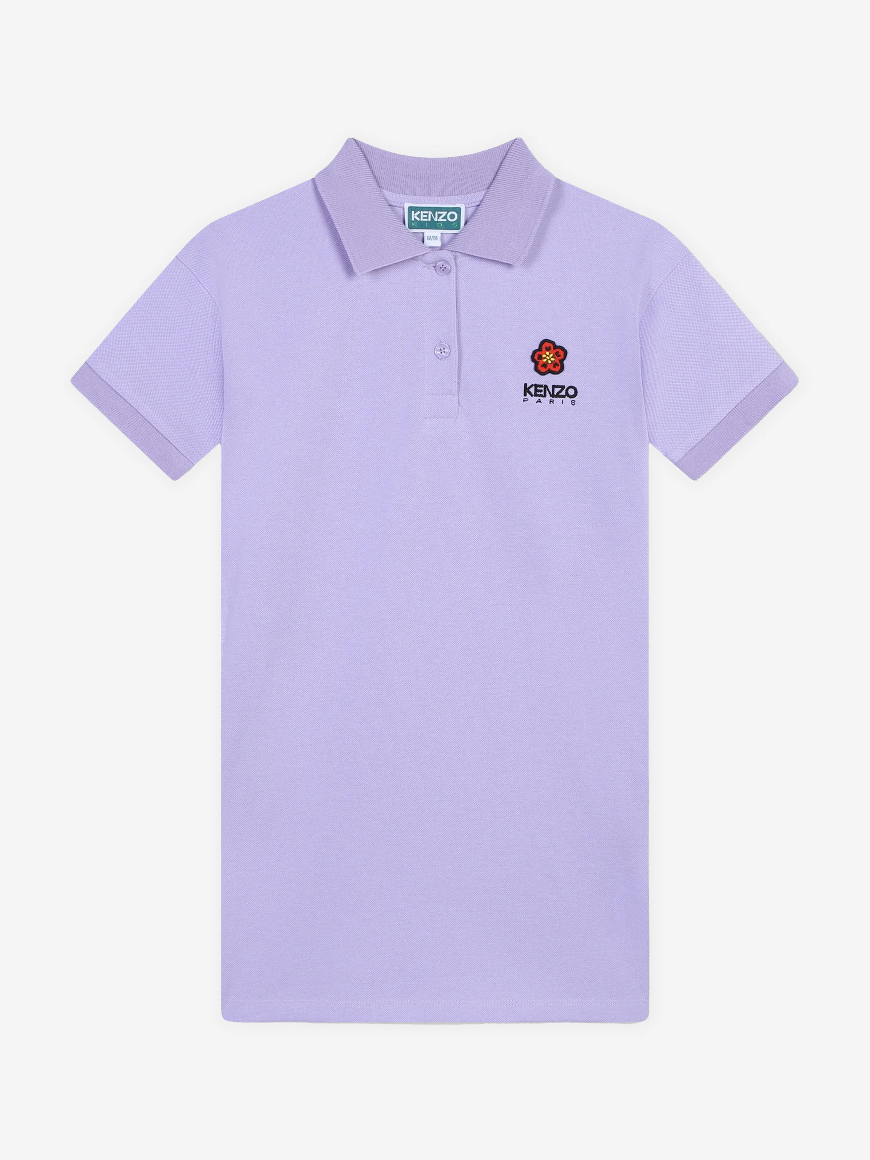 KENZO Girls Boke Flower Polo-Kleid in Lila