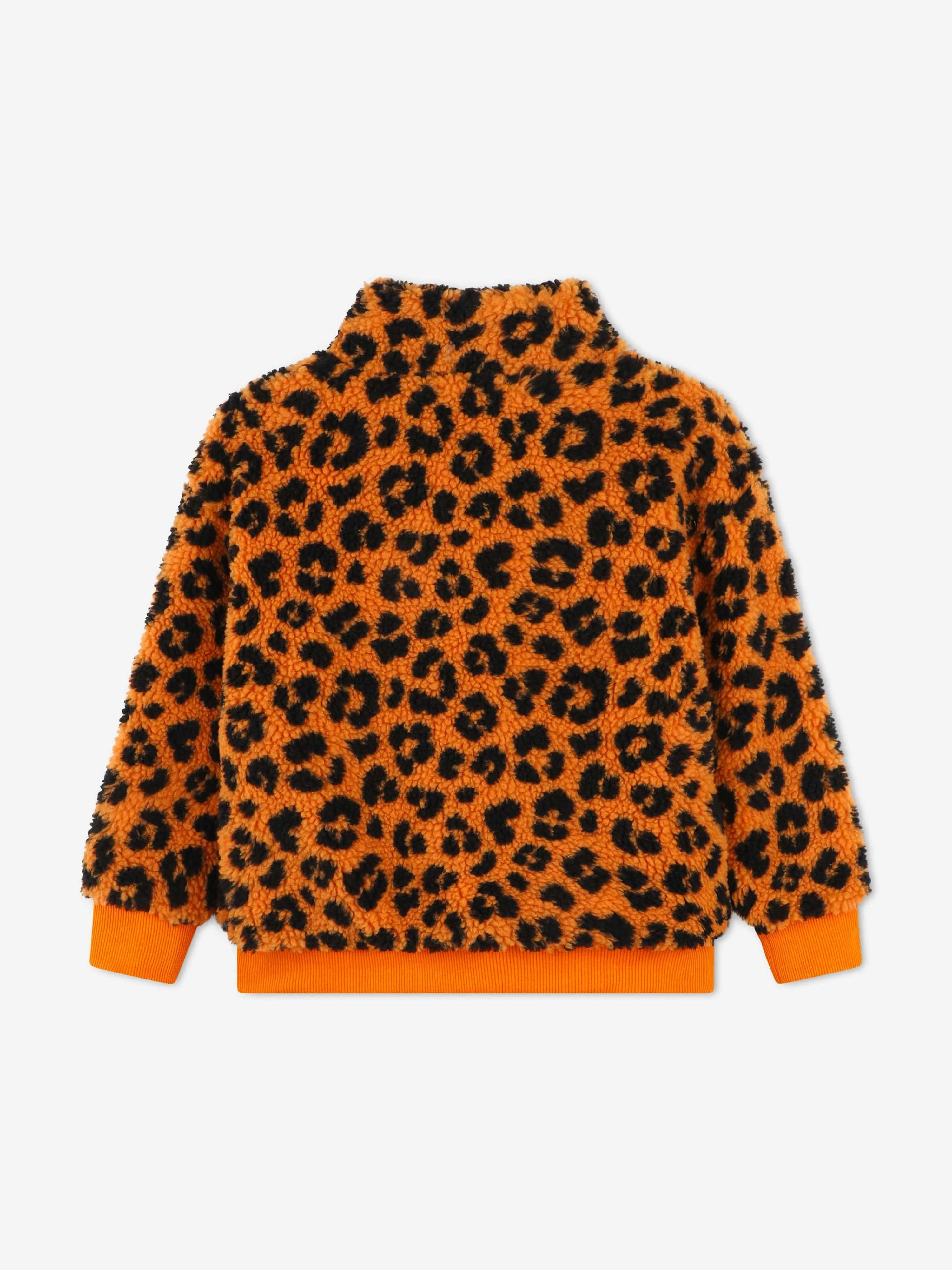 KENZO Kids Leoparden-Pullover mit halbem Reißverschluss in Orange