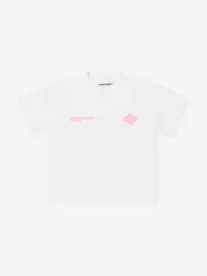 Kinder T-Shirt mit verwaschenem grafischem Emblem in Weiß