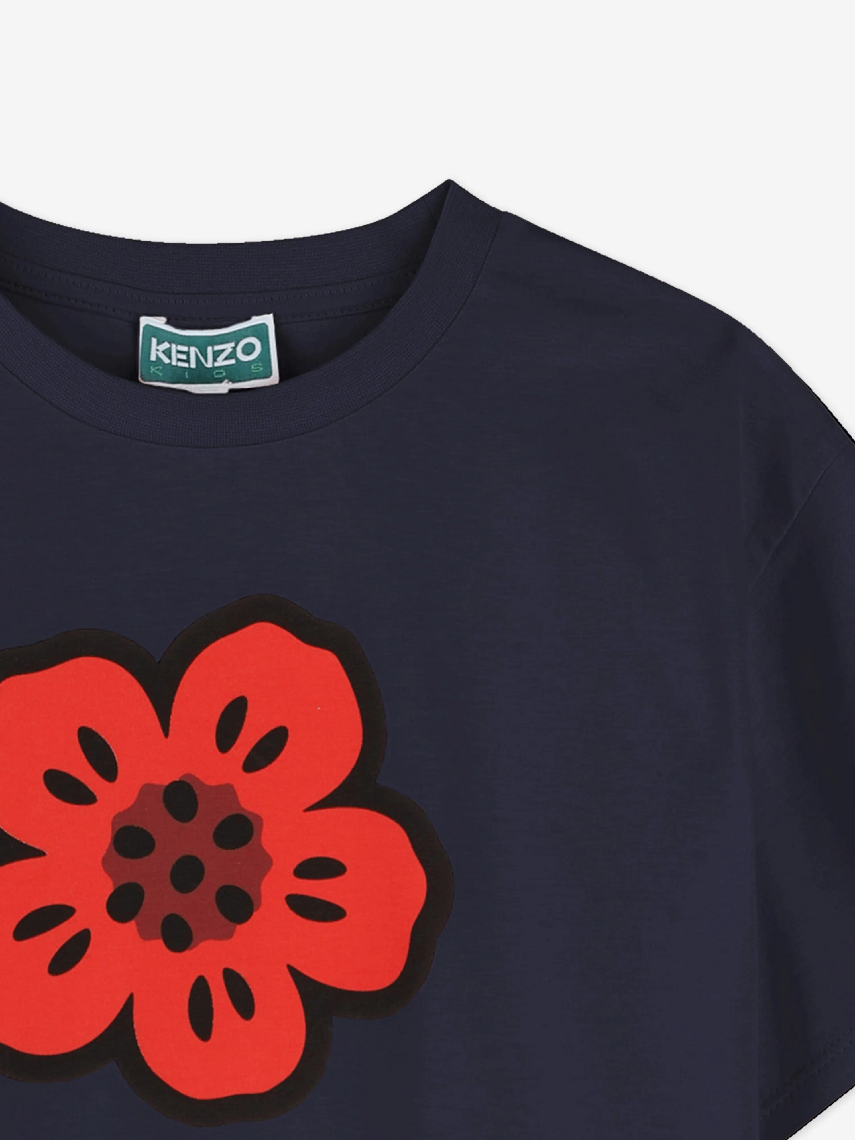 Kids Boke Blumen T-Shirt in Marineblau