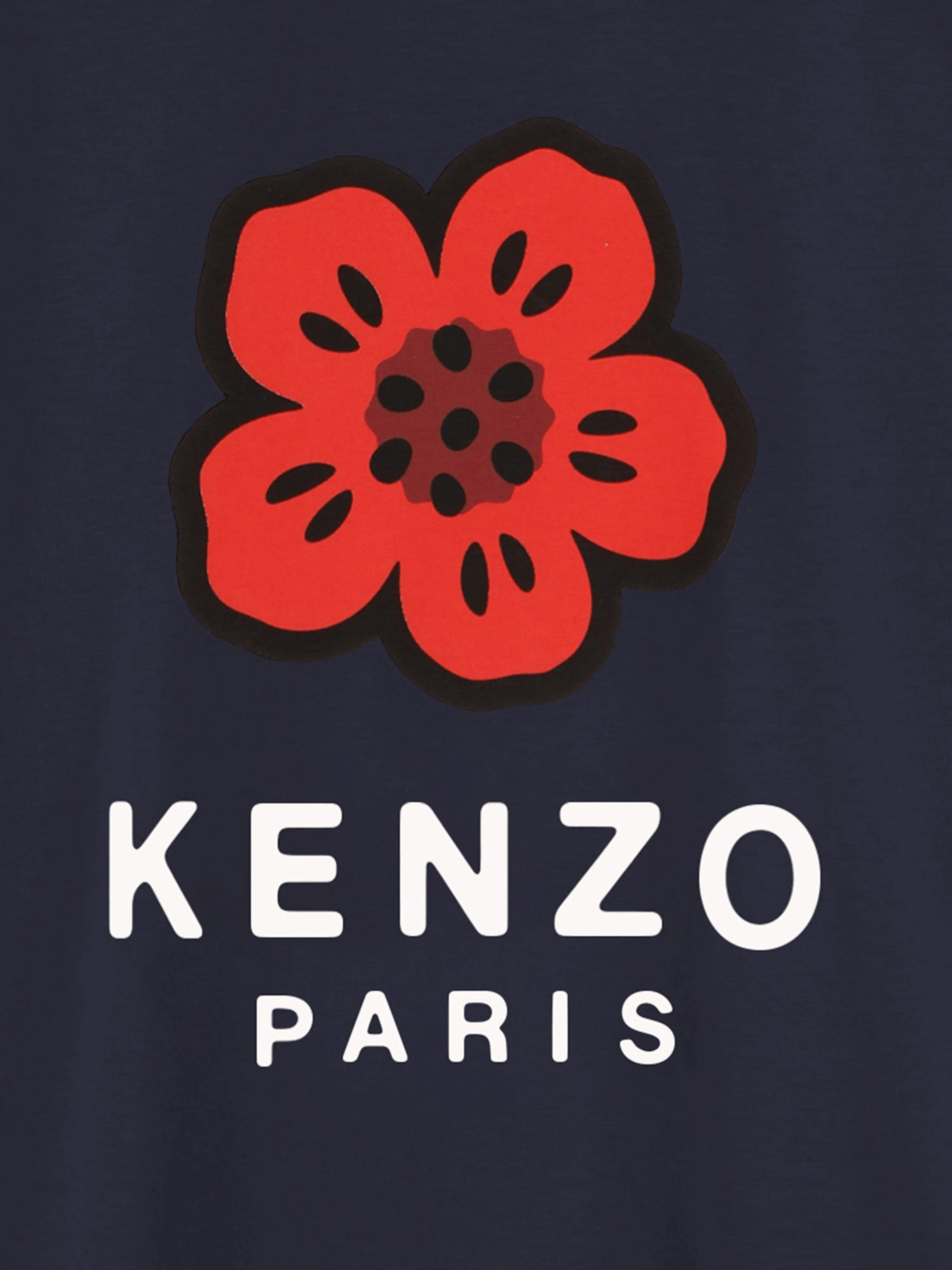 Kids Boke Blumen T-Shirt in Marineblau
