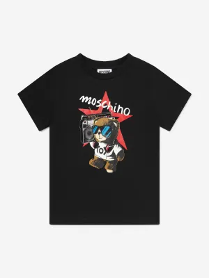 Kids Boombox Teddy T-Shirt in Schwarz