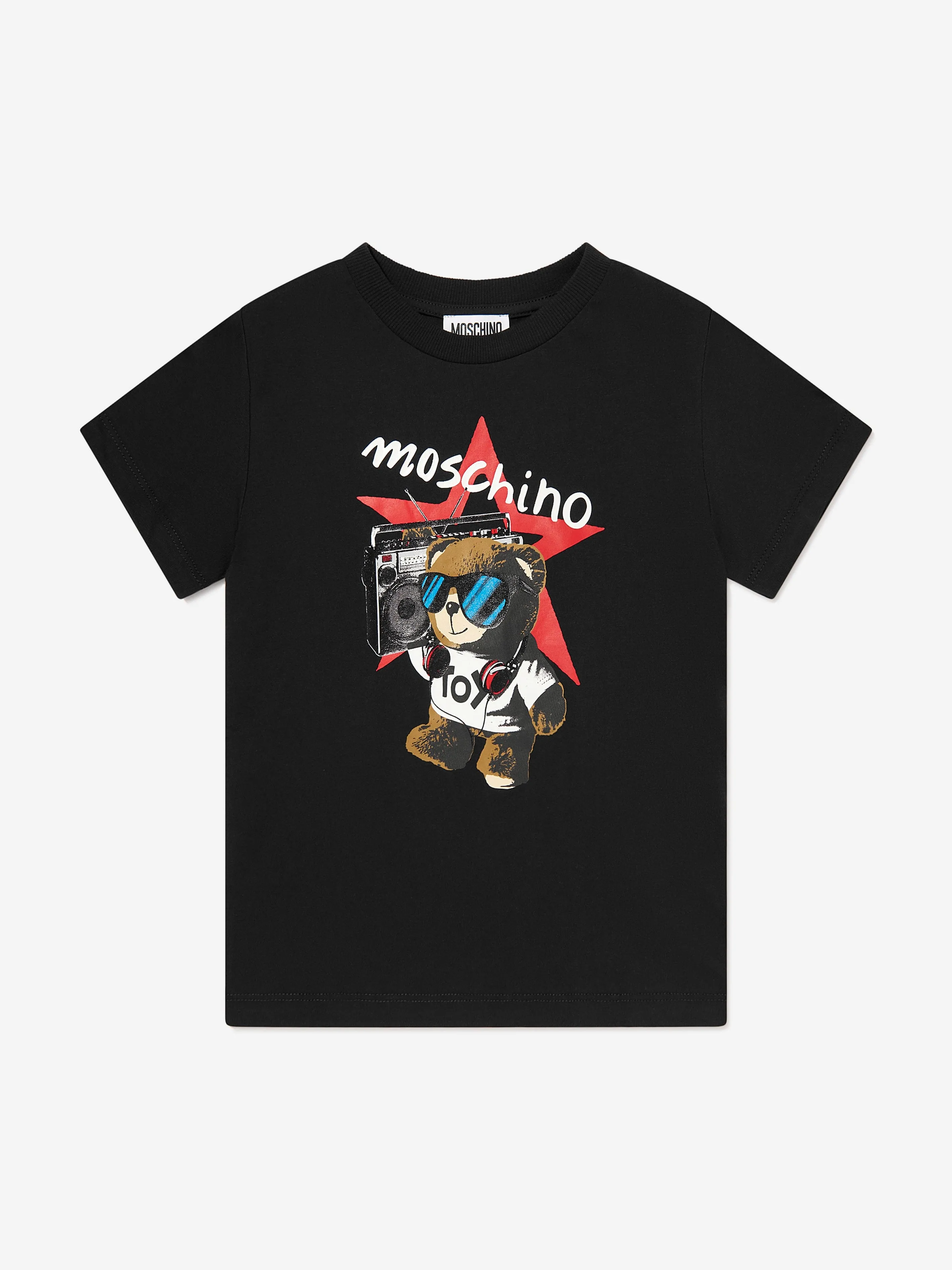 Kids Boombox Teddy T-Shirt in Schwarz
