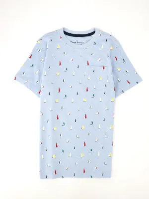 Kinder Jungen T-Shirt mit Aufdruck, Hellblau