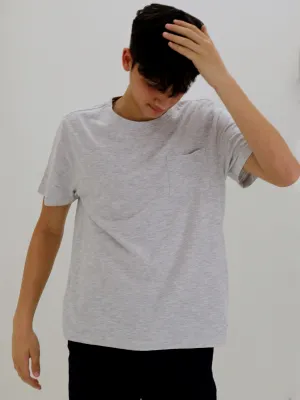 Kinder Jungen T-Shirt mit Seitentasche, Grau