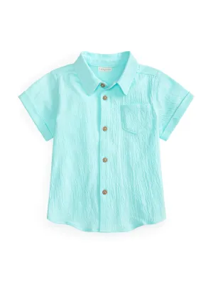 Jungen Texturiertes Hemd, Hellblau
