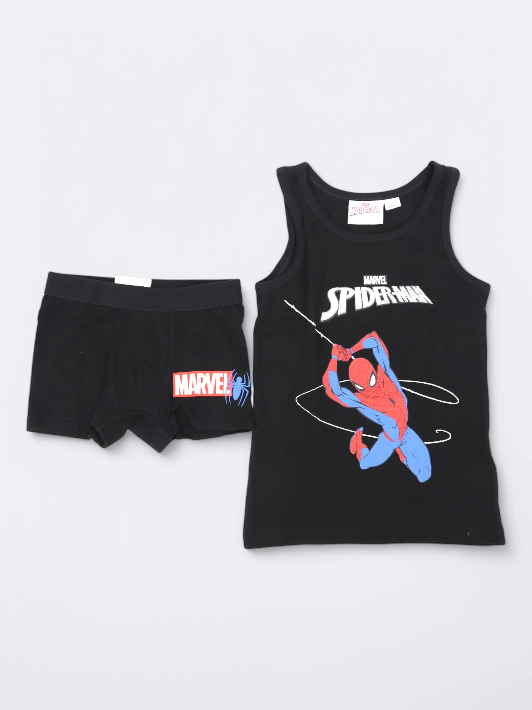 Kinder Jungen 2-teiliges Tank Top & Boxer Set, Schwarz