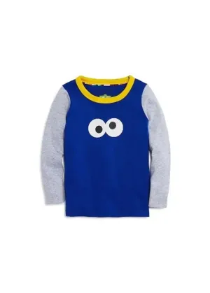 Kinder Jungen Farbblock Oberteil, Blau/Grau
