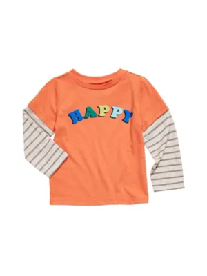 Jungen T-Shirt mit Grafikdruck, Orange