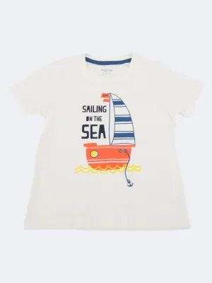 Kinder Jungen T-Shirt mit Aufdruck, Weiß