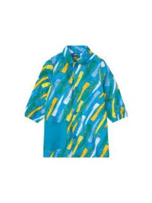 Jungen Hemd mit Druckknöpfen und Druck, Blau