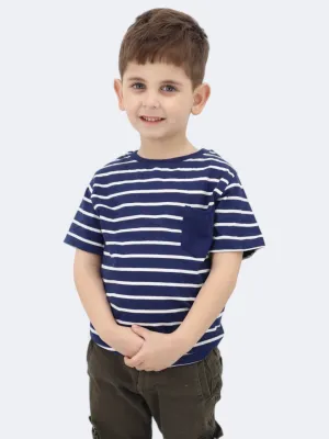 Jungen Gestreiftes T-Shirt, Marineblau