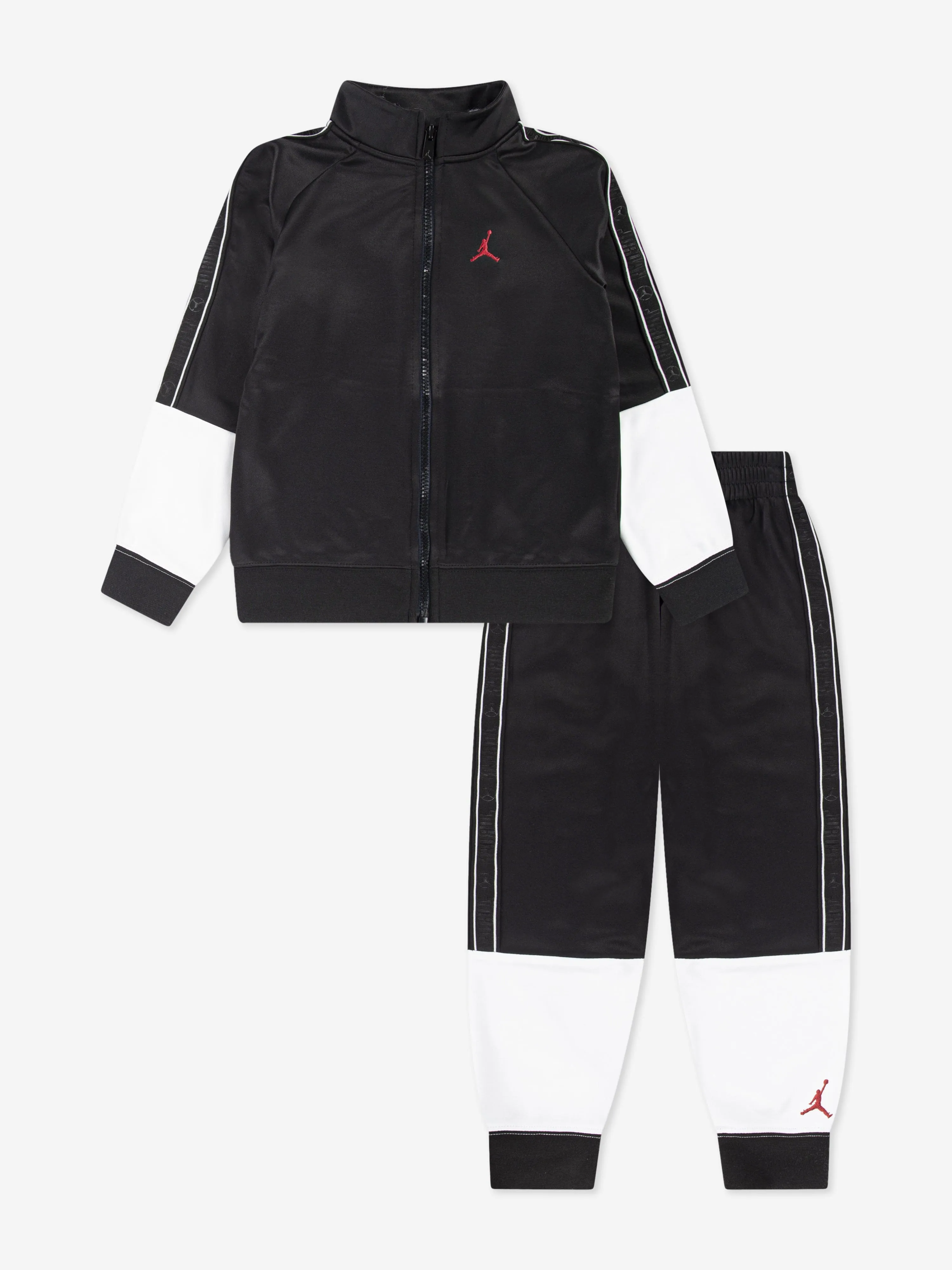 Kinder Colourblock-Trikot-Taping-Jogginganzug in Schwarz