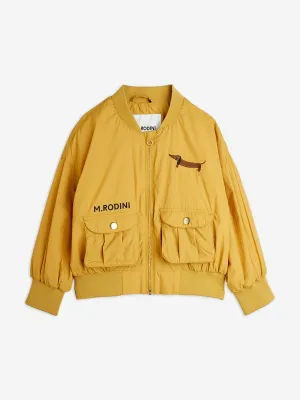Kinder Baseballjacke mit Hundestickerei in Beige