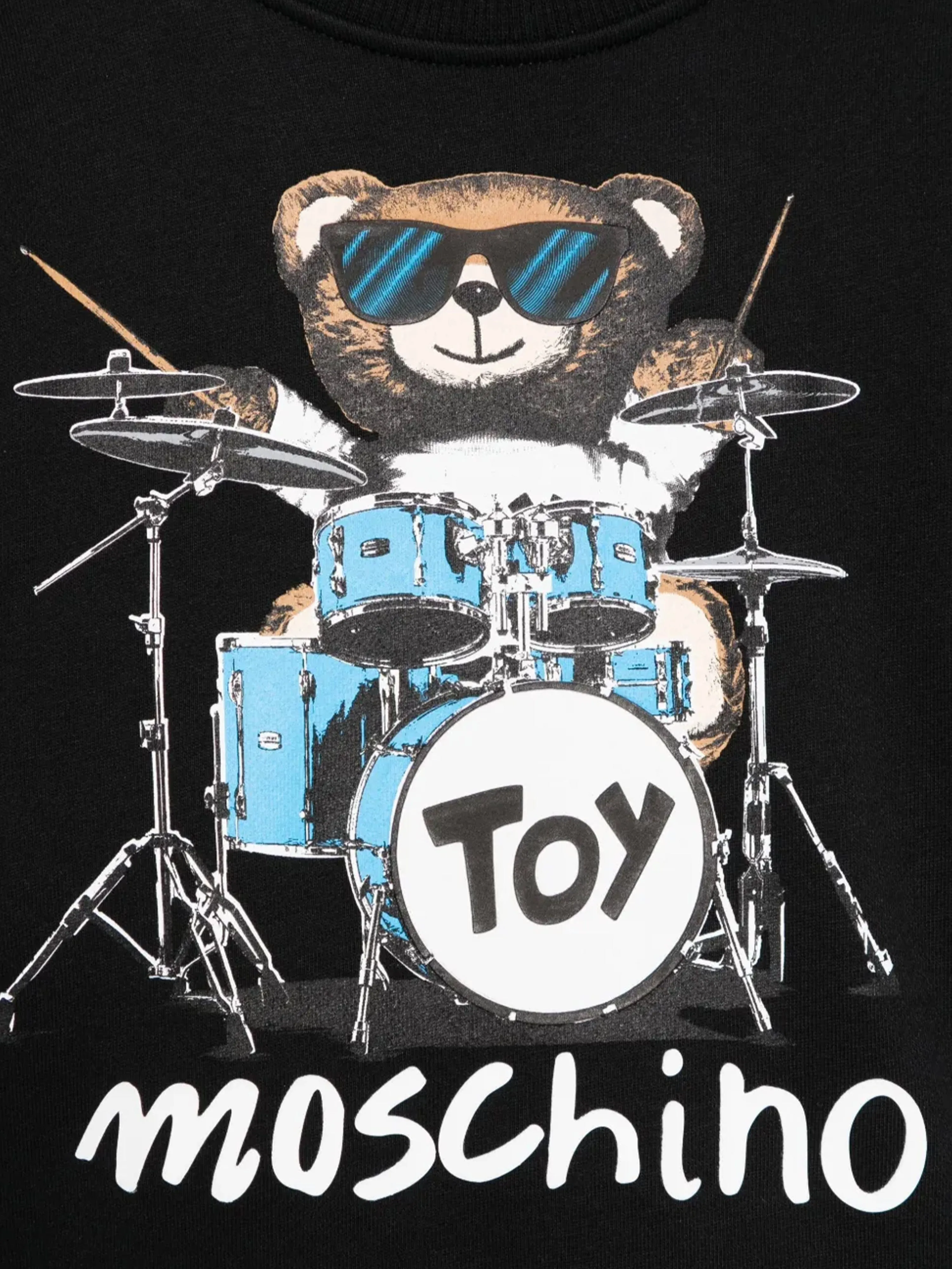 Kinder Drummer Bär Pullover in Schwarz