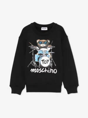 Kinder Drummer Bär Pullover in Schwarz