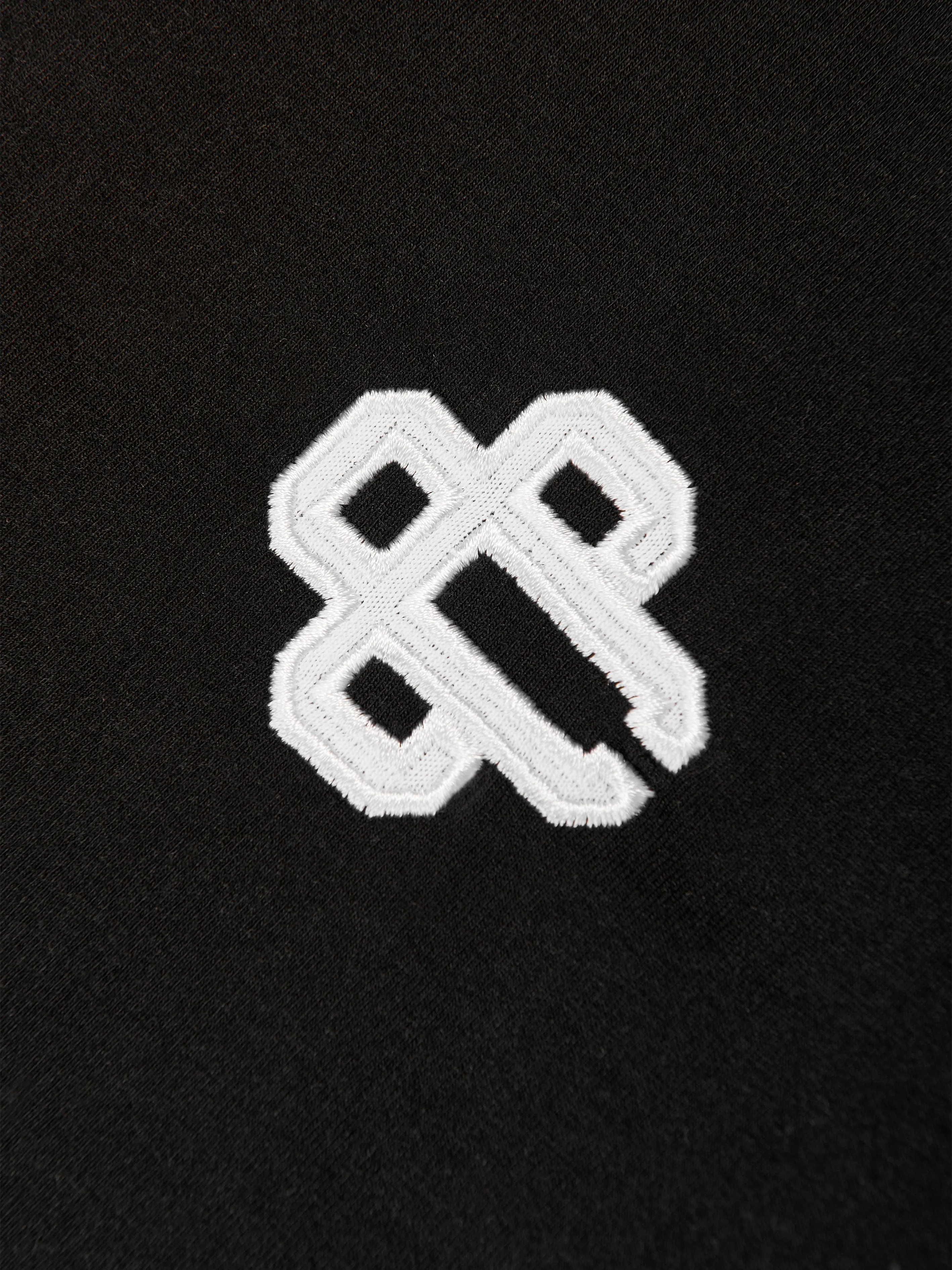 Kinder T-Shirt mit Emblem-Applikation in Schwarz
