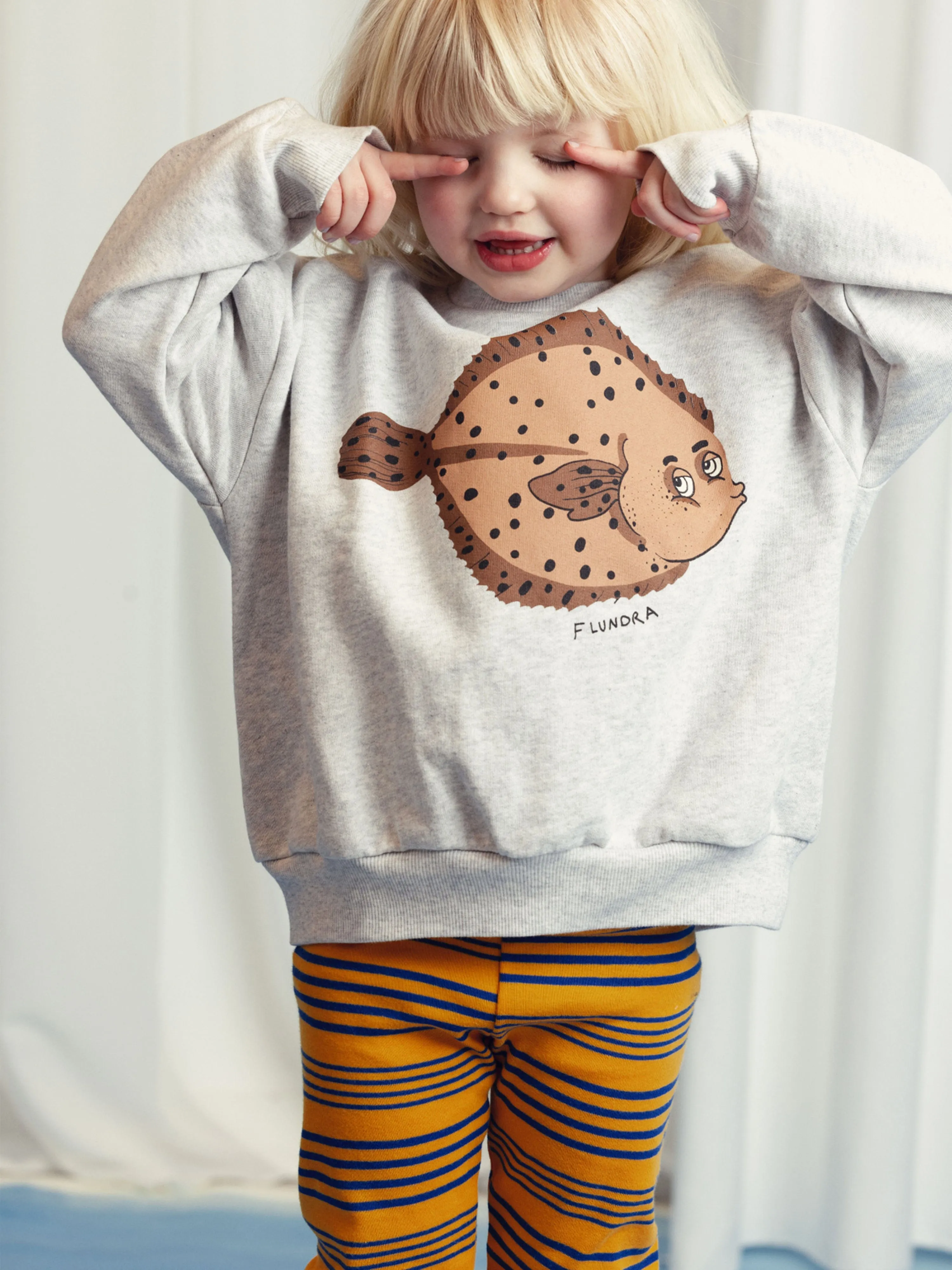Kinder Flundra Sweatshirt in Grau