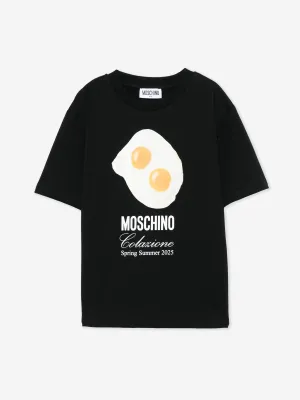 Kinder T-Shirt mit Spiegelei-Logo in Schwarz