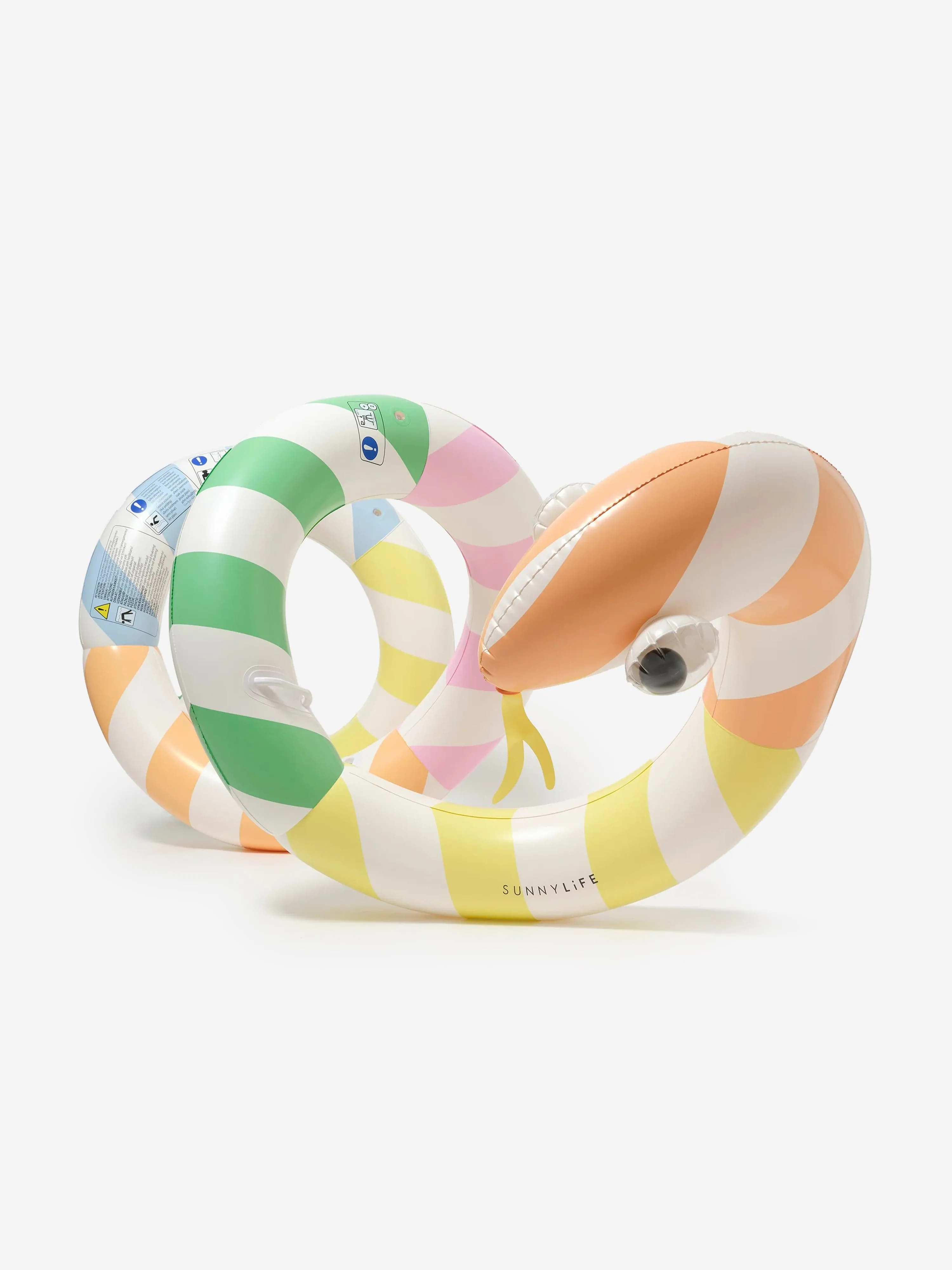 Riesige aufblasbare Poolnudel für Kinder in mehrfarbigem Sorbet-Streifen-Design (245cm)