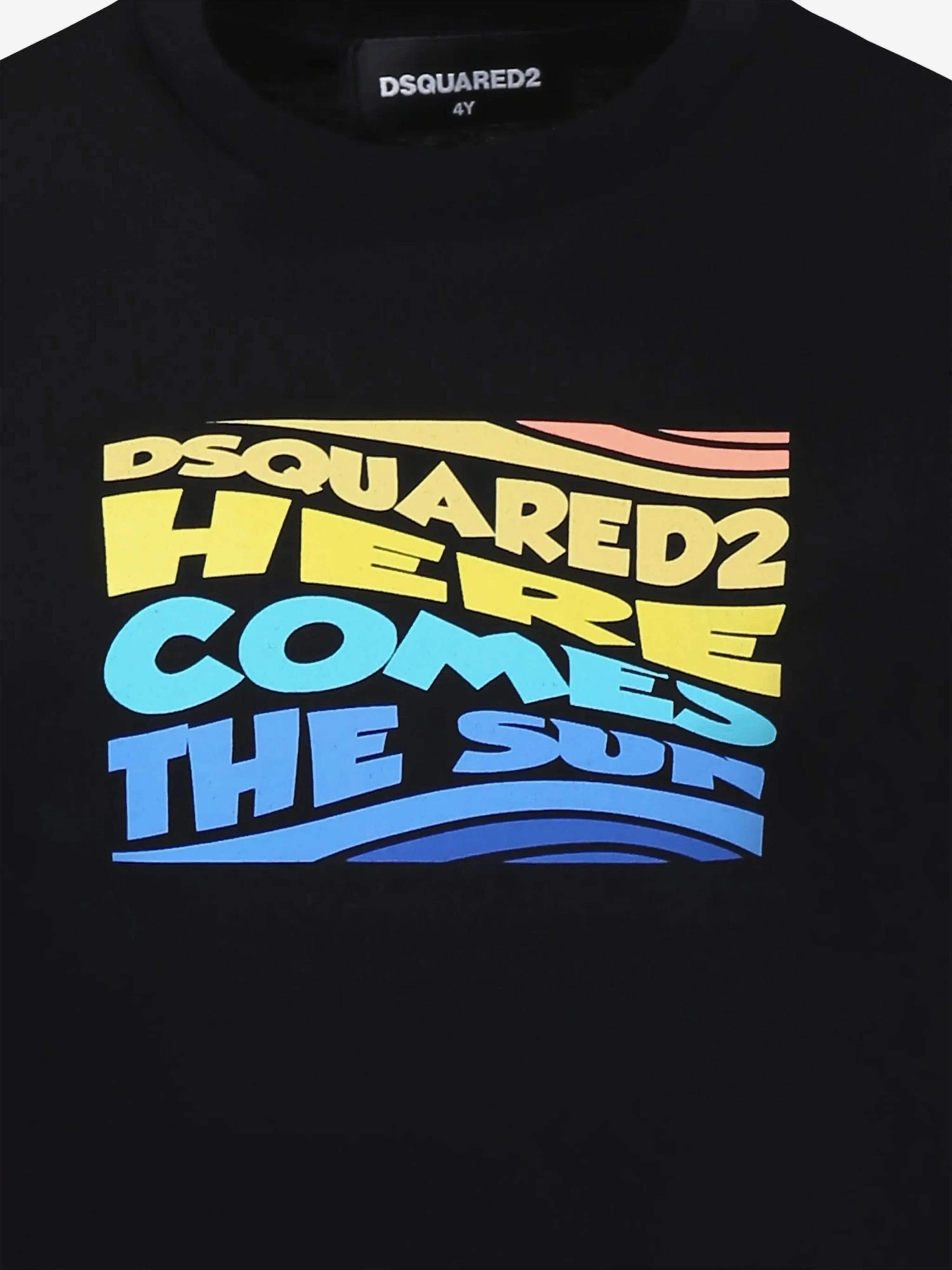 Kinder Hier Kommt Die Sonne T-Shirt in Schwarz