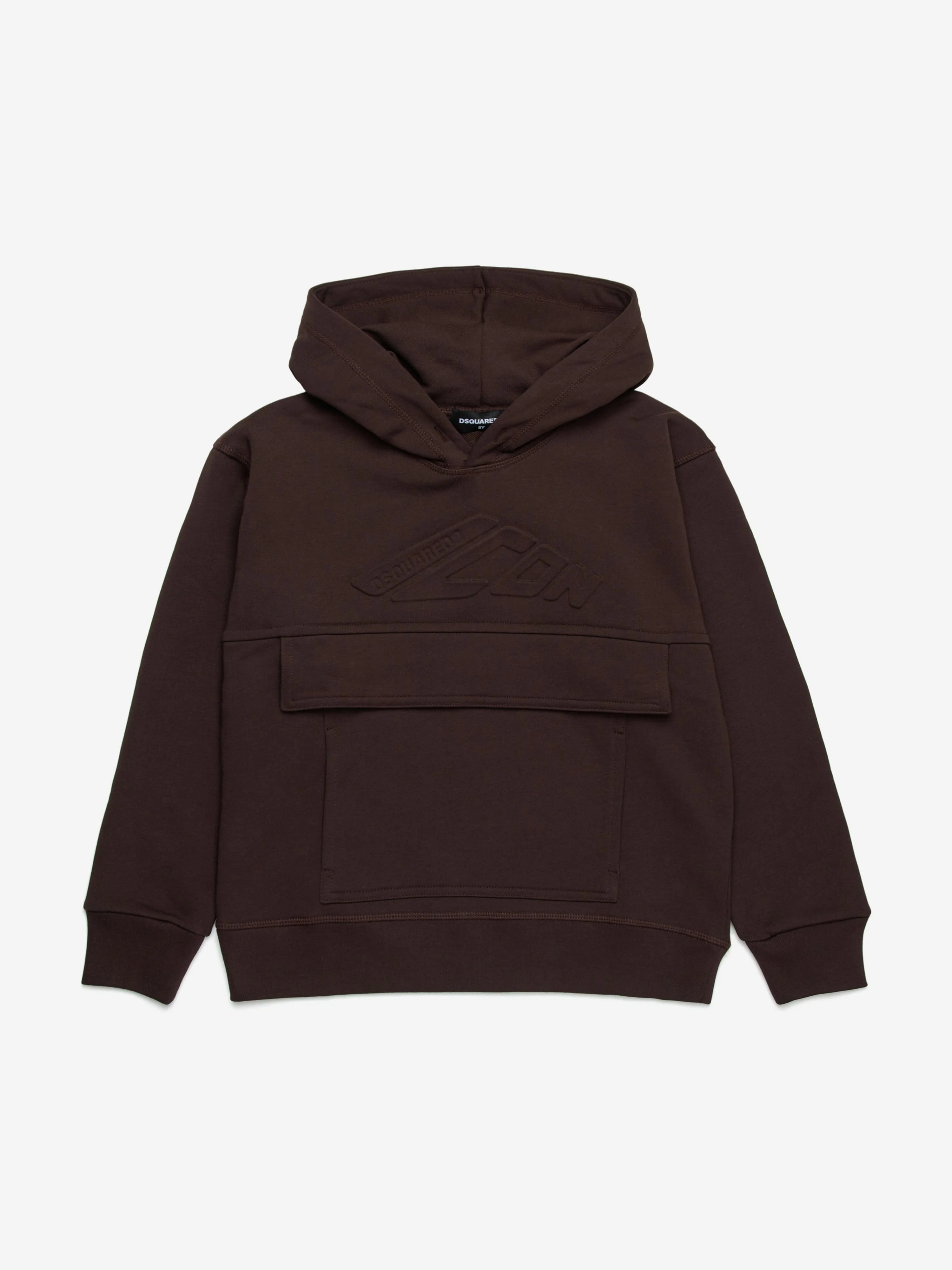 Kinder Icon Pocket Hoodie in Braun