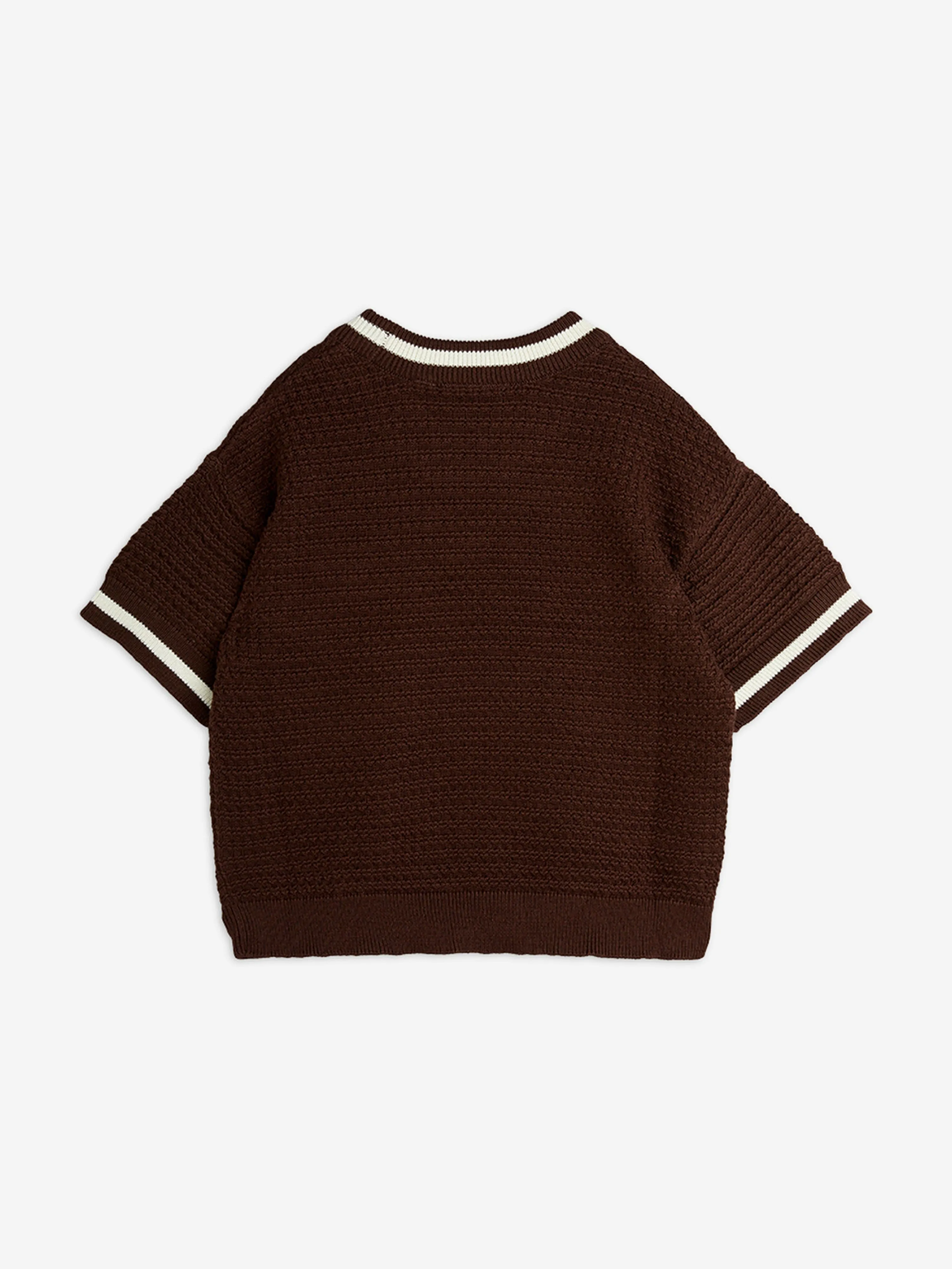 Kinder Lizard Patch Häkel-Strick T-Shirt in Braun
