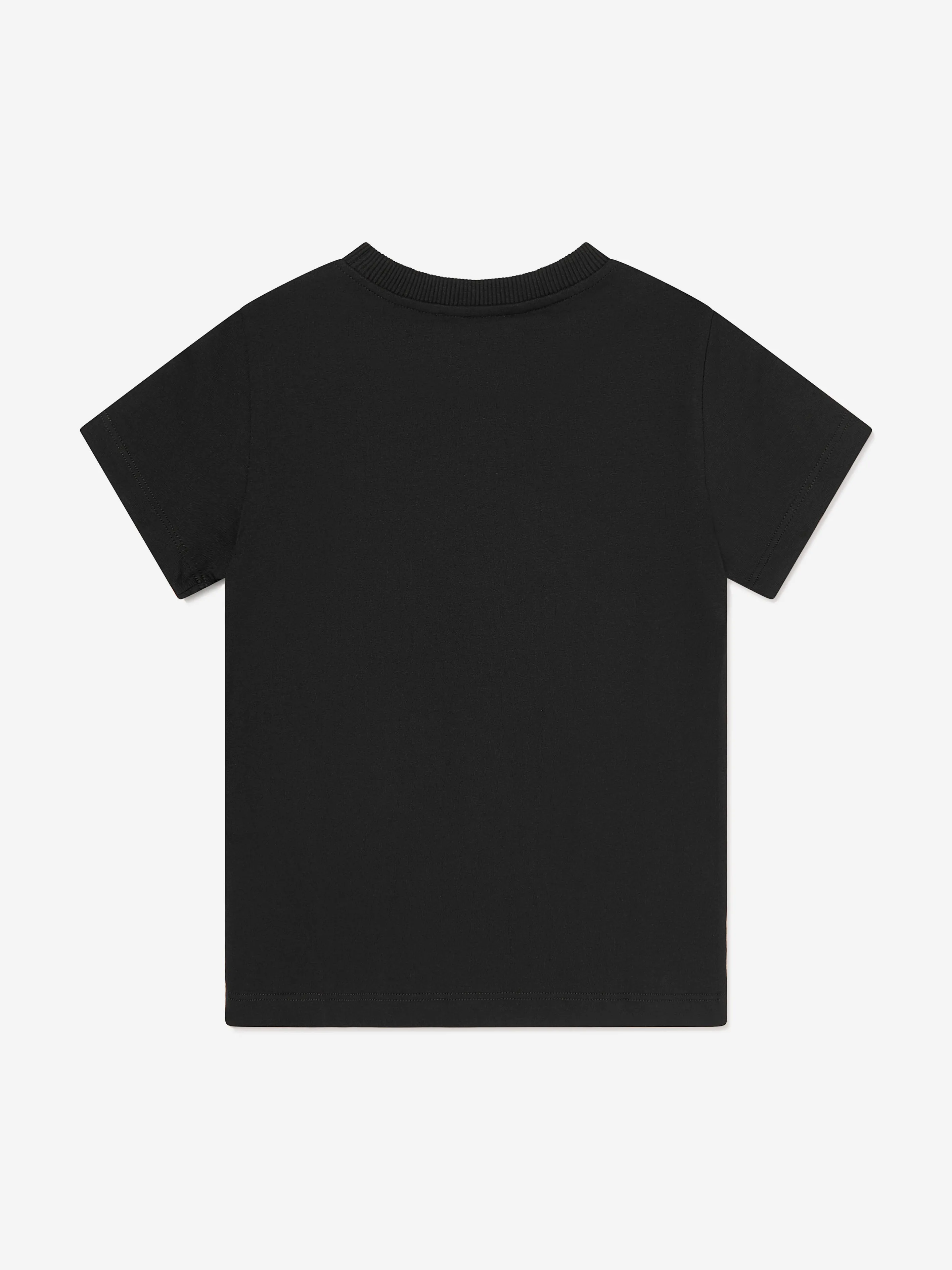 Kinder T-Shirt mit Logo-Print in Schwarz