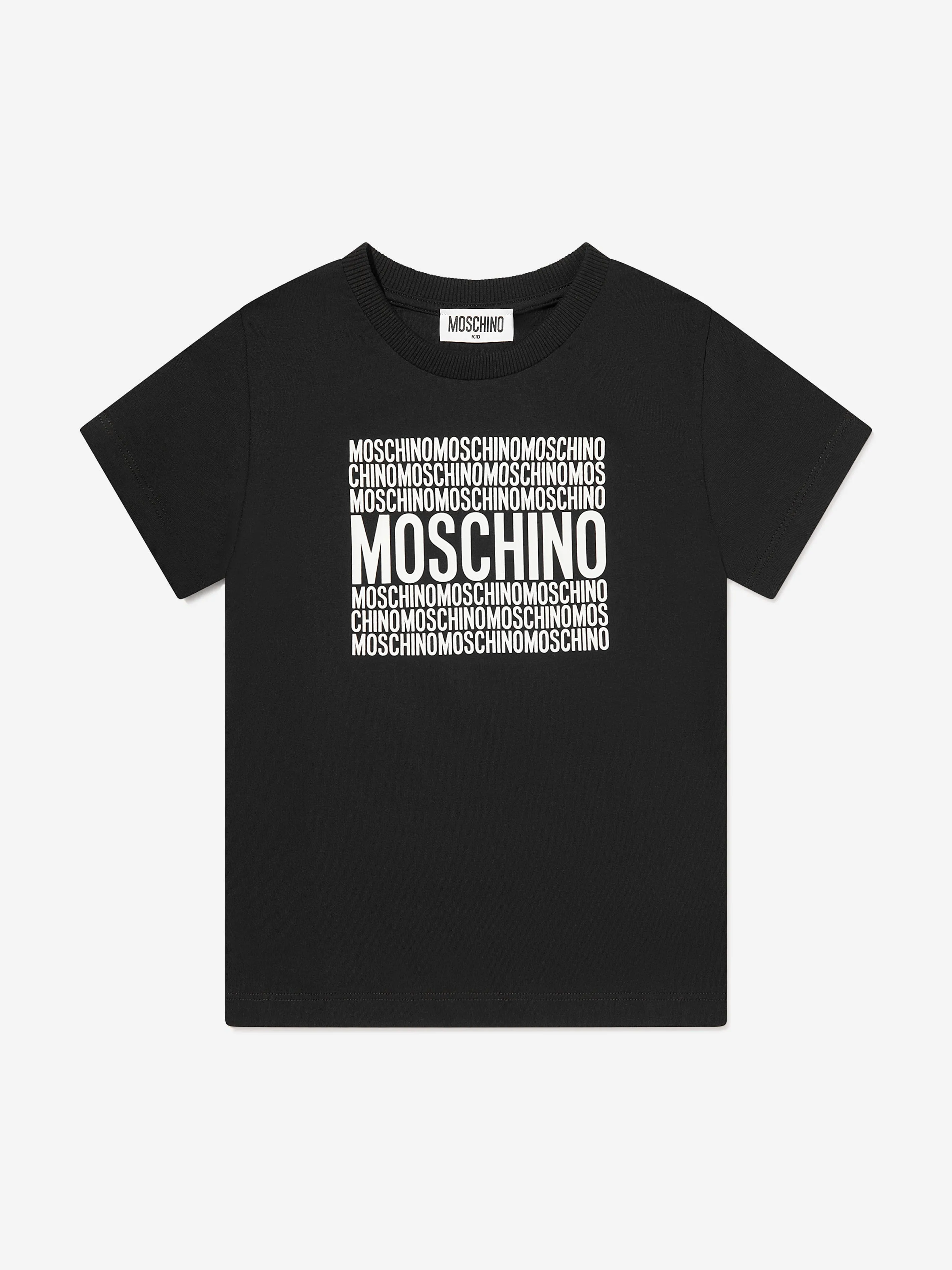 Kinder T-Shirt mit Logo-Print in Schwarz