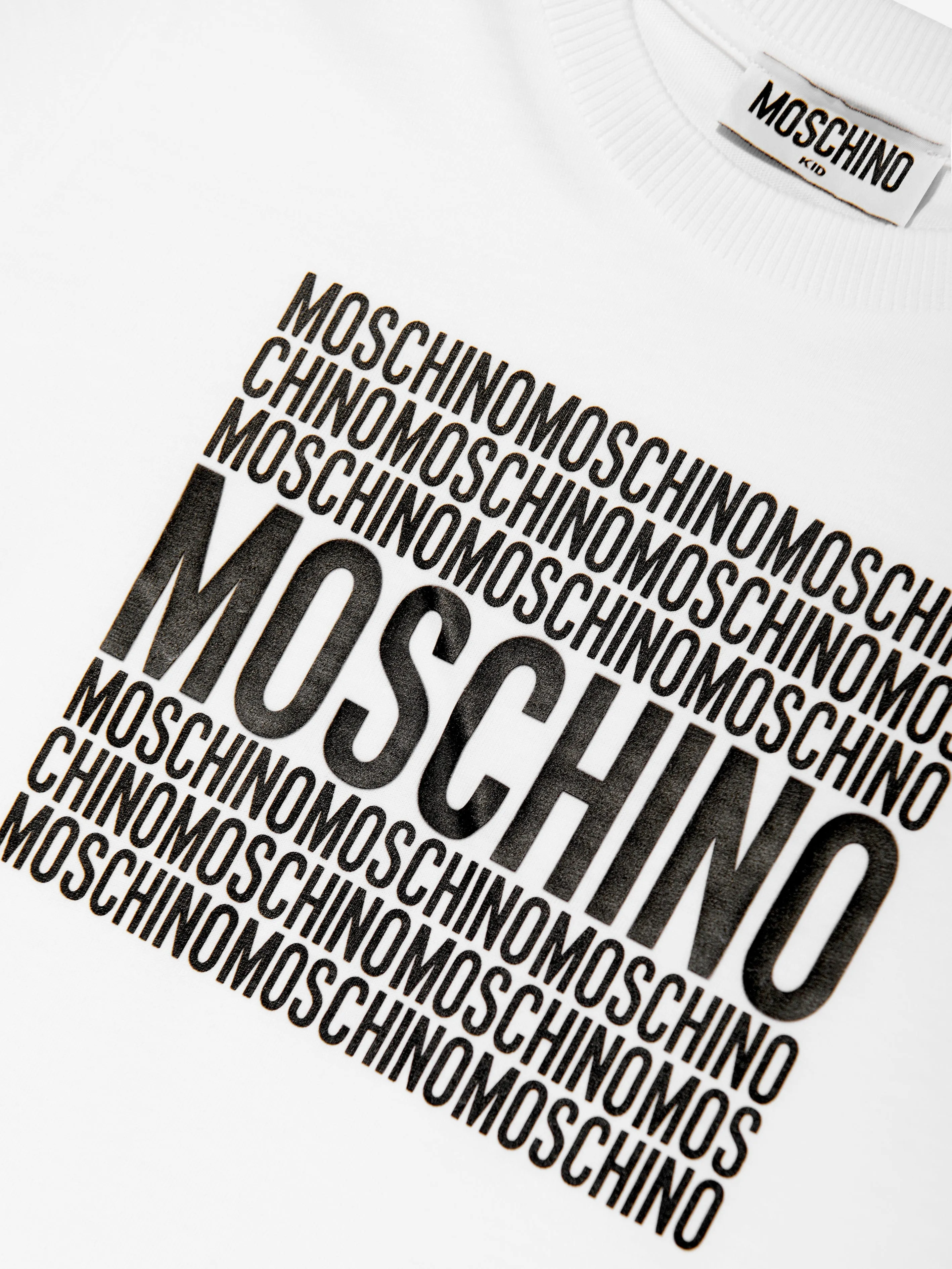 Kinder T-Shirt mit Logo-Print in Weiß