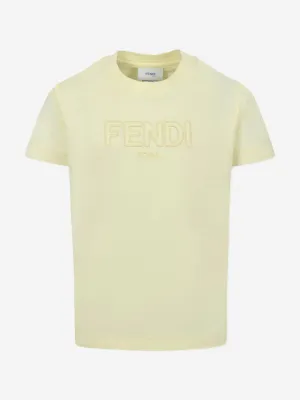 Kinder Logo T-Shirt in Gelb