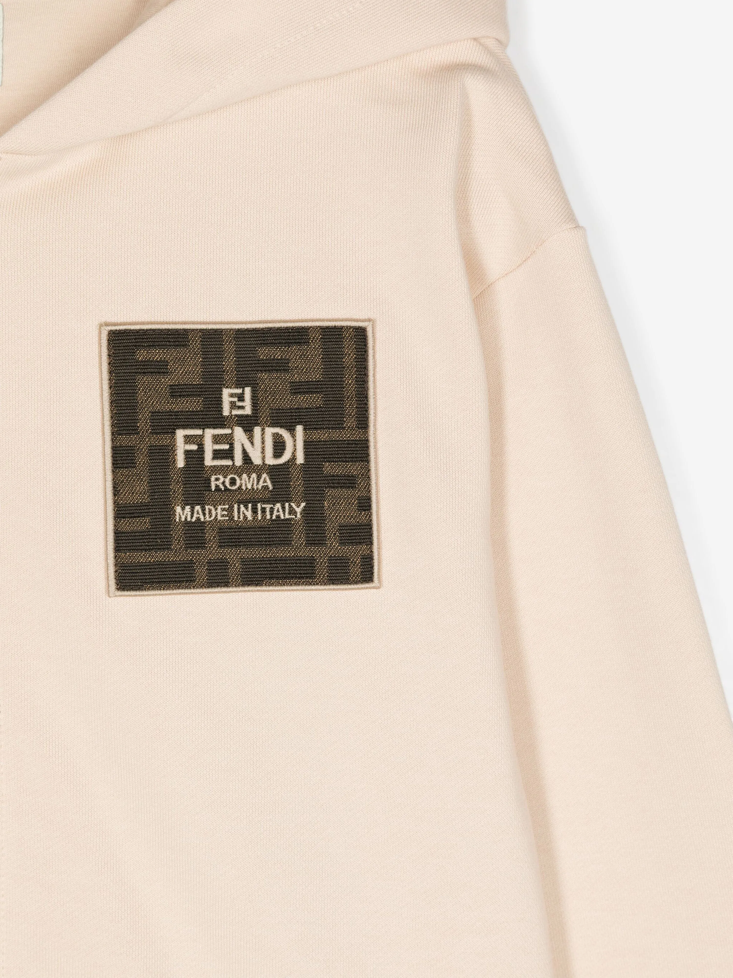 Kinder Logo Reißverschluss-Pullover in Beige