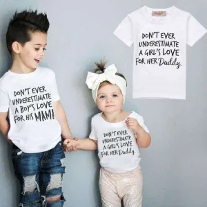 Kids Love For Mum & Dad White Tee (MRK X) dad hats promo code