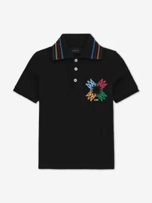 Kids MA Quad Scribble Polo-Shirt in Schwarz