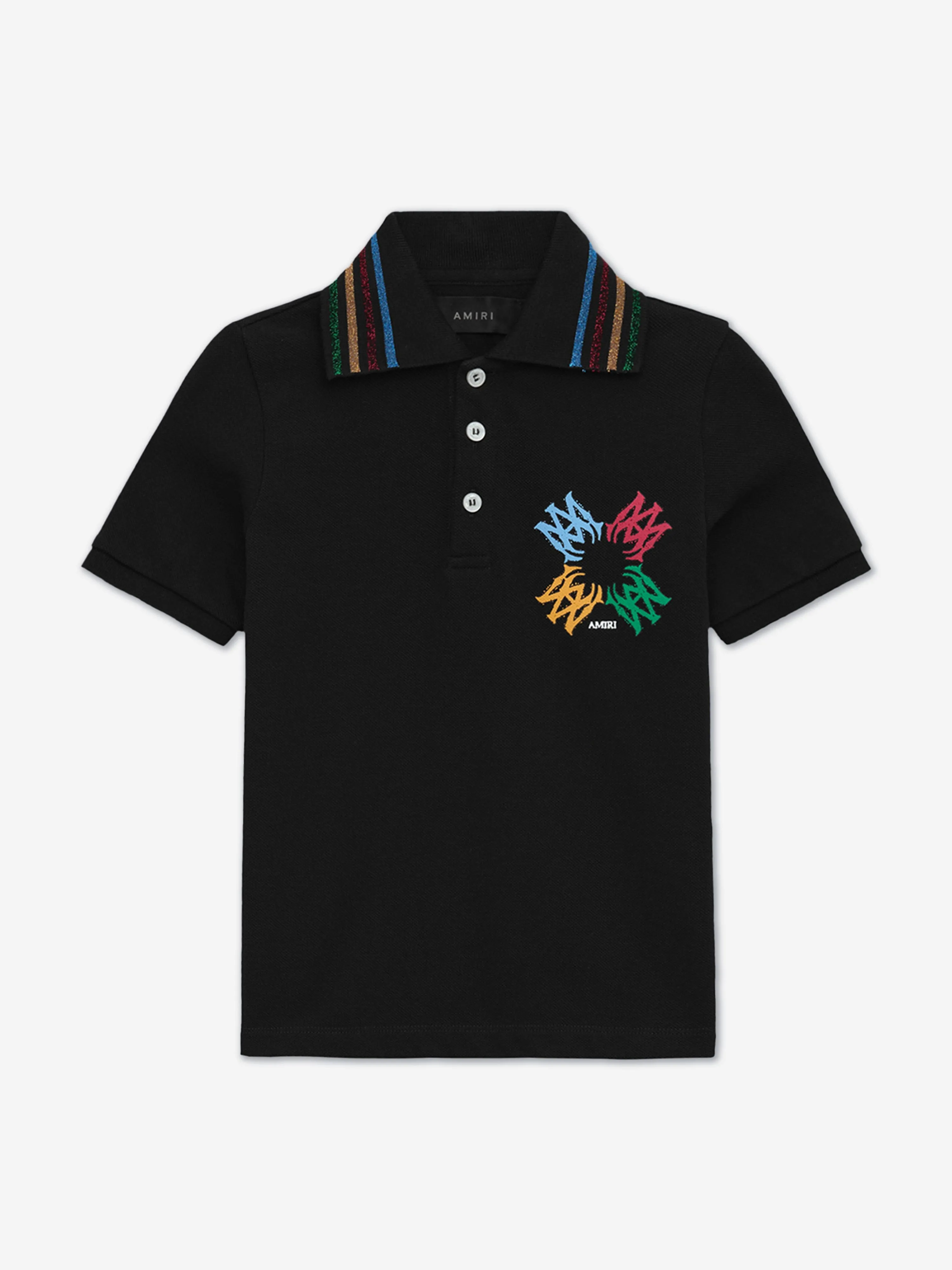 Kids MA Quad Scribble Polo-Shirt in Schwarz