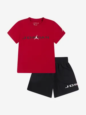 Kids MJ Basis Mesh Kurzarm-Set in Schwarz