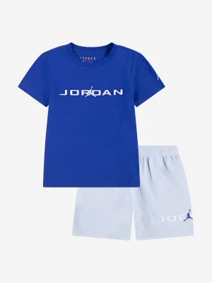 Kids MJ Baseline Mesh Shorts-Set in Blau