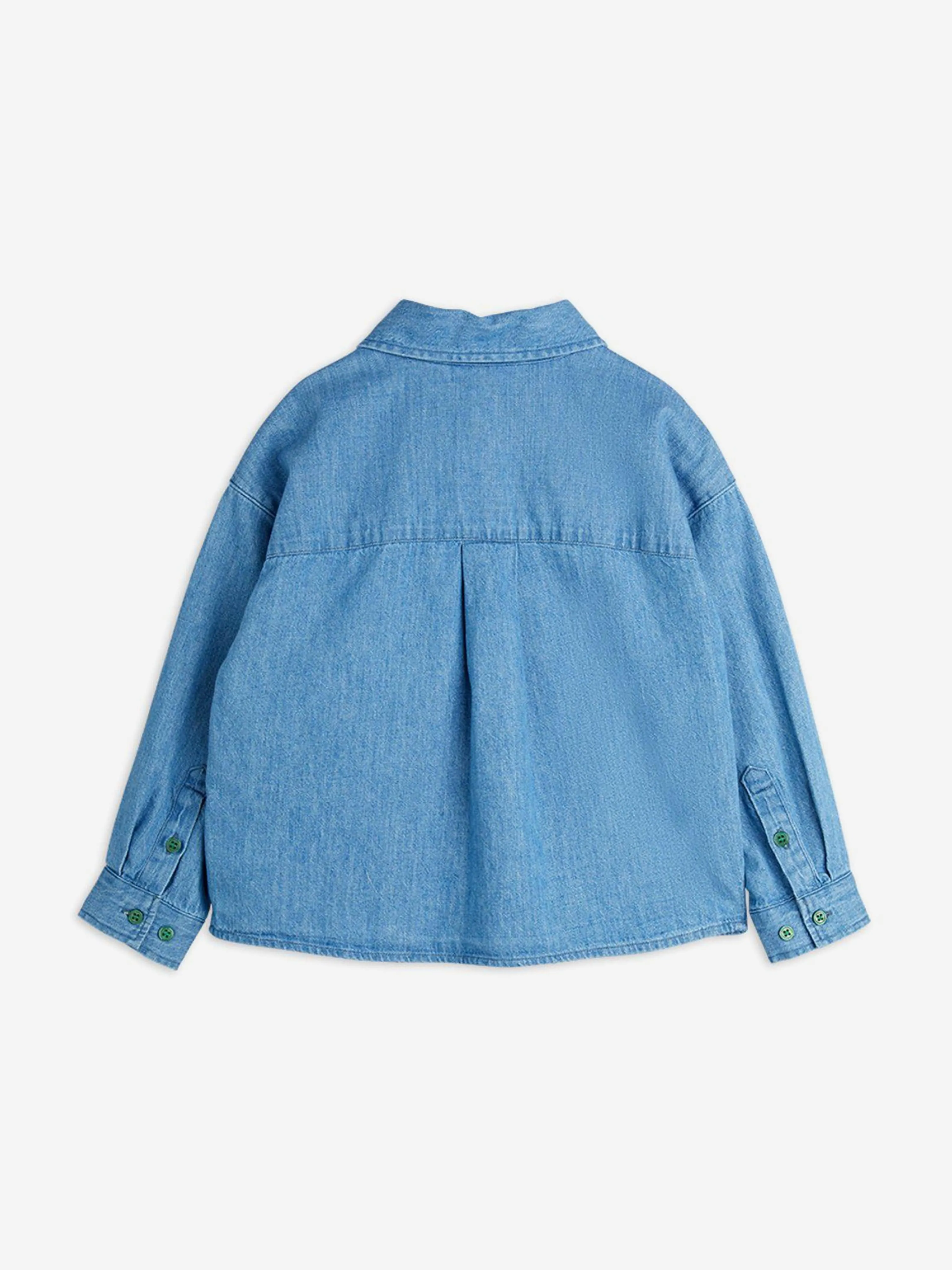 Kids Note Besticktes Leichtes Denim-Hemd in Blau