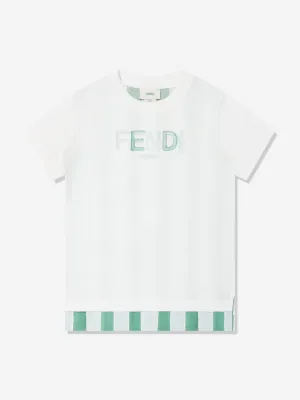Kinder Pequin Print T-Shirt in Blau