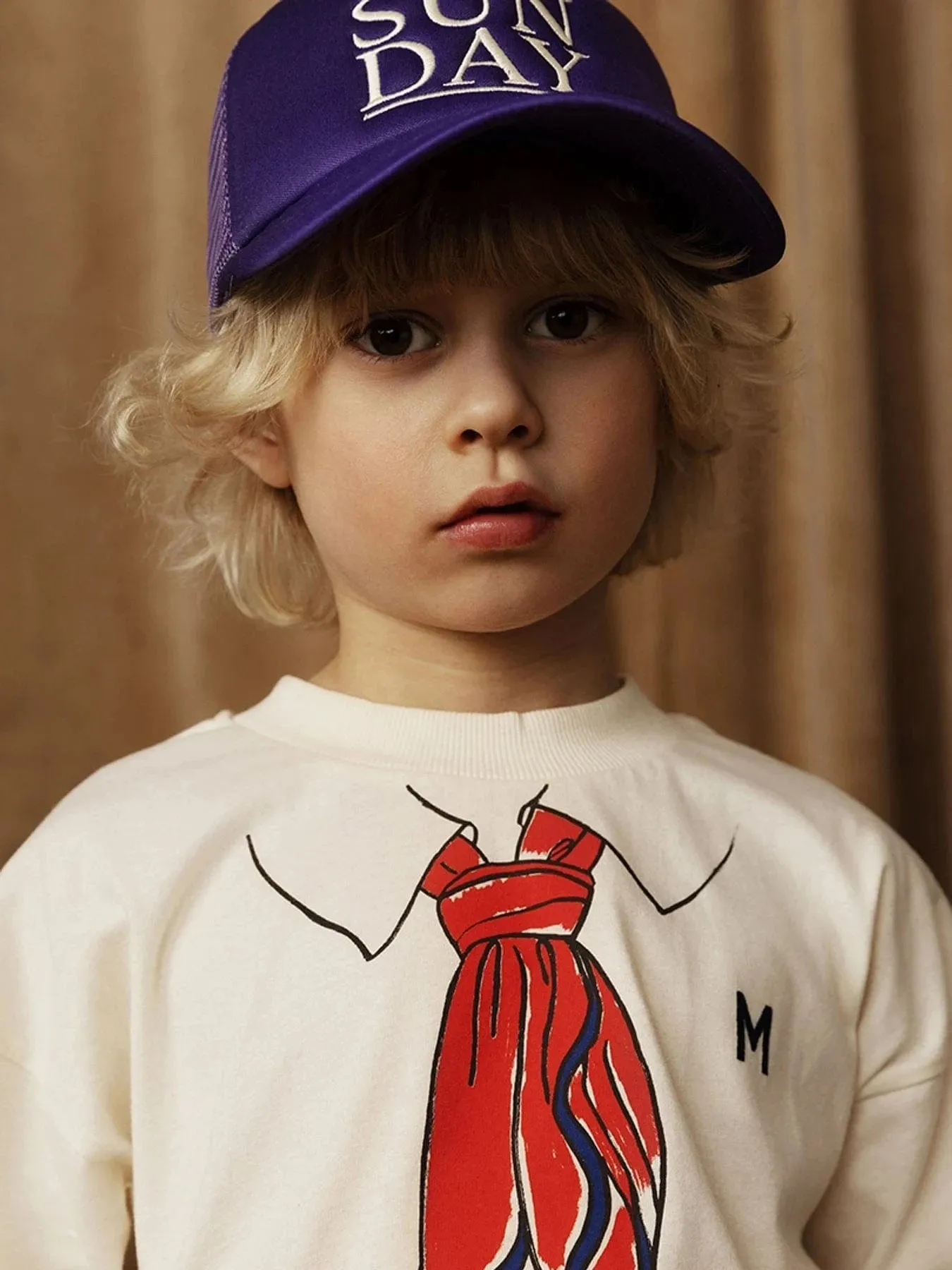 Kinder-Schal-Print T-Shirt in Weiß